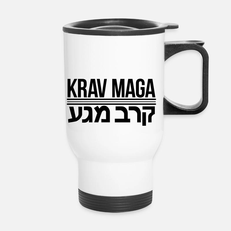 krav maga - Thermal mug with handle - white