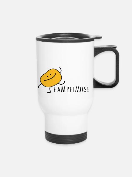 Pampelmuse tanzt - Thermobecher mit Tragegriff - Weiß