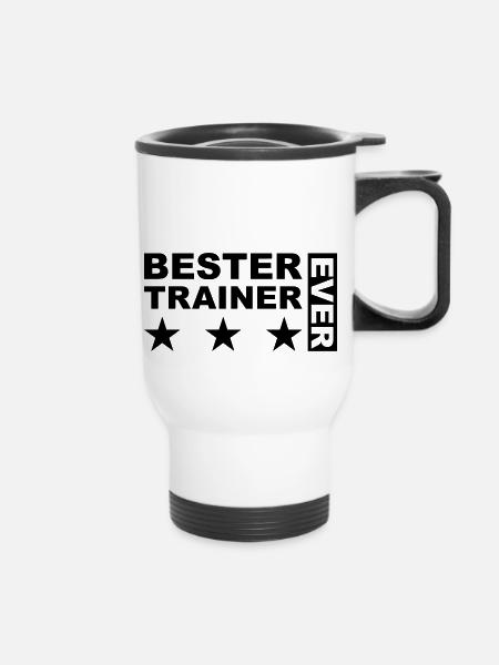 Bester Trainer - Thermobecher mit Tragegriff - Weiß