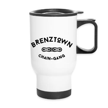 Brenztown-Chain-Gang Sticker transparent - Thermobecher mit Tragegriff - Weiß - Vorne