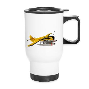 Single engine seaplane from the 1950s - Thermal mug with handle - white - Front