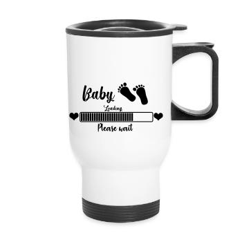 Baby Loading, Please Wait - Tasse isotherme avec poignée - blanc - Devant