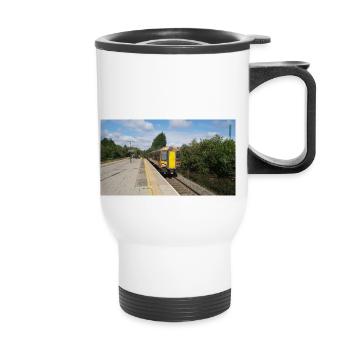 Railway Train Approach 001 - Thermal mug with handle - white - Front