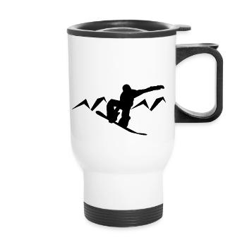 Snowboard Snowboarder - Thermobecher mit Tragegriff - Weiß - Vorne
