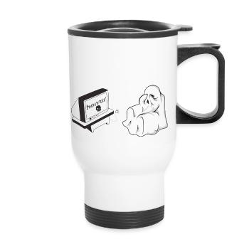 ghost - Thermal mug with handle - white - Front