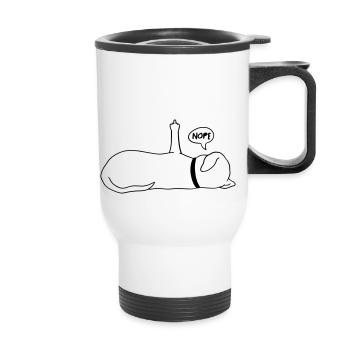 Lazy Dog Dog Lover Dog Owner Saying - Thermal mug with handle - white - Front