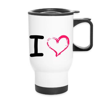 I Heart - Thermal mug with handle - white - Front