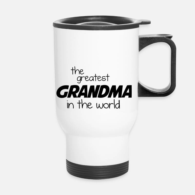 La plus grande grand-mère du monde - Noir - Tasse isotherme avec poignée - blanc