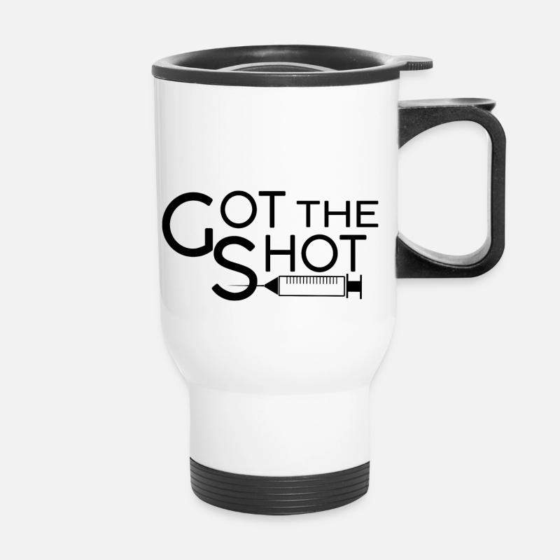 #Vaccinated - Thermobecher mit Tragegriff - Weiß