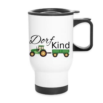 Dorfking Tractor in Green - Thermal mug with handle - white - Front