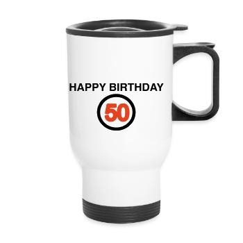 50th Birthday - Thermal mug with handle - white - Front