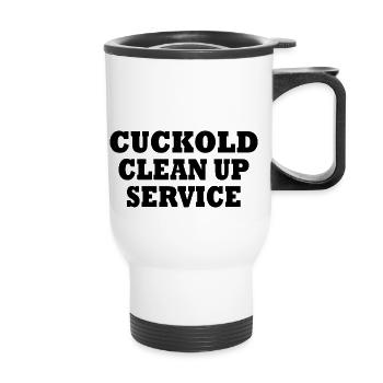 Cuckold clean up service - Thermobecher mit Tragegriff - Weiß - Vorne