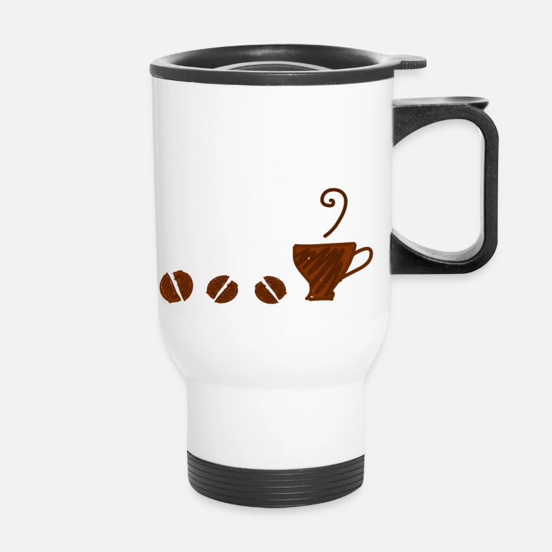 Kaffee - Thermobecher mit Tragegriff - Weiß