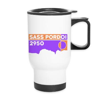 Sass Pordoi Pordoi Hiking Sella Dolomites - Thermal mug with handle - white - Front