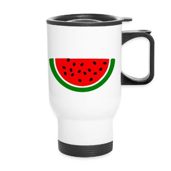 Melon pastèque - Tasse isotherme avec poignée - blanc - Devant