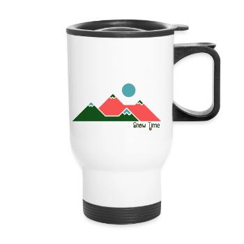 Snow time ! SWEATSHIRT SKI Pour skier confort - Tasse isotherme avec poignée - blanc - Devant