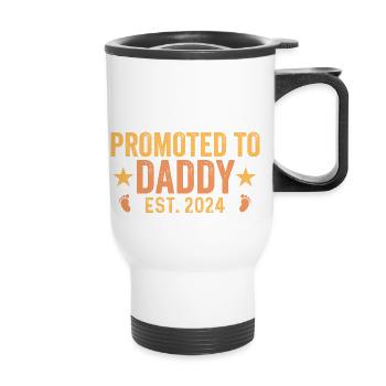 Promu au rang de papa est. 2024 - Tasse isotherme avec poignée - blanc - Devant