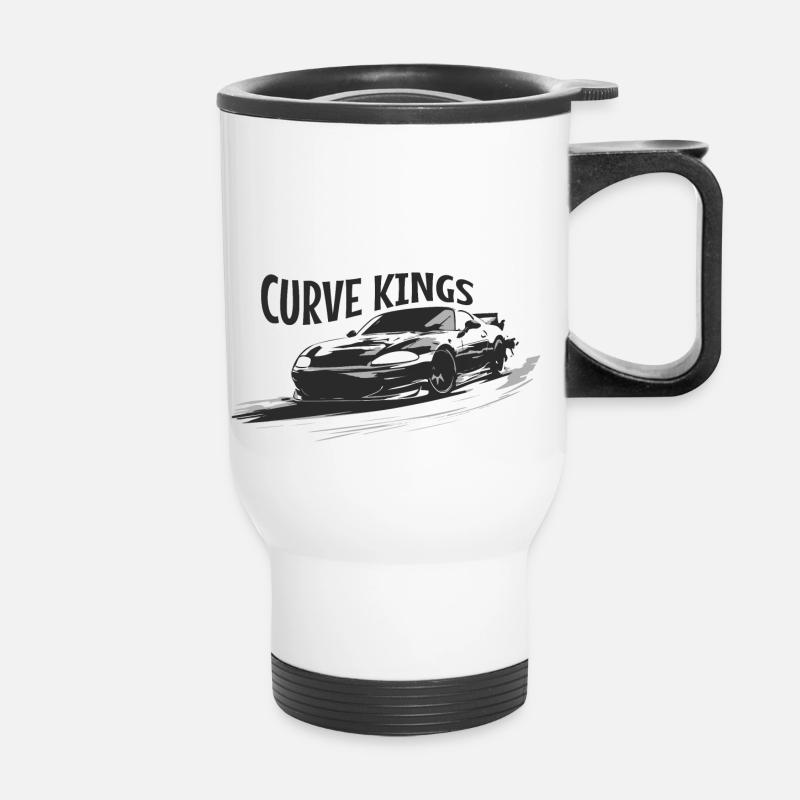 Curve Kings Auto Drift Tuning Club Drifting Car - Thermobecher mit Tragegriff - Weiß