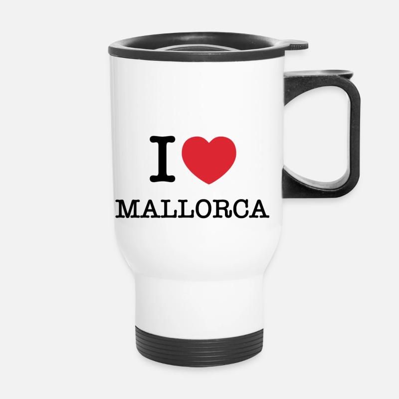 Ich liebe Mallorca | Mallorca | I Herz Mallorca - Thermobecher mit Tragegriff - Weiß