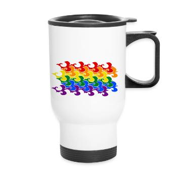 Birds flight large - Tasse isotherme avec poignée - blanc - Devant