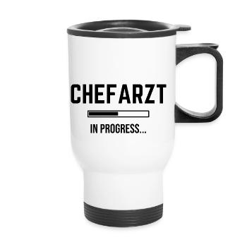 Chefarzt In Progress - Thermobecher mit Tragegriff - Weiß - Vorne