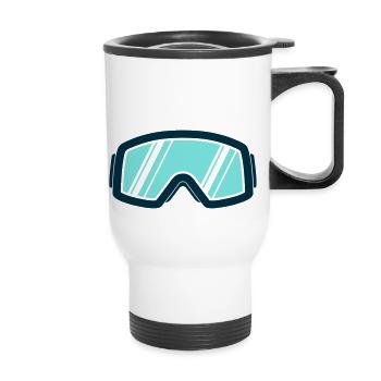 Ski goggles - Thermal mug with handle - white - Front