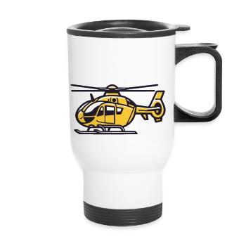 Hélicoptère de sauvetage - Tasse isotherme avec poignée - blanc - Devant