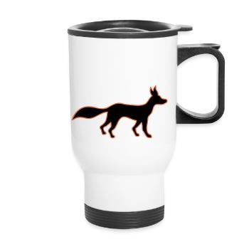 Fox Red Fox Wild Silhouette Outline Silhouette Red - Thermal mug with handle - white - Front