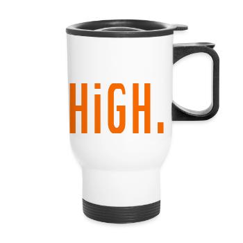 High. - Thermal mug with handle - white - Front