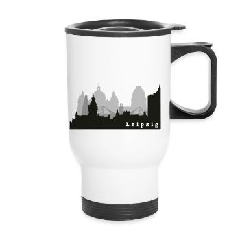Leipzig Skyline - Thermobecher mit Tragegriff - Weiß - Vorne