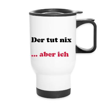 Der tut nix/was - Thermobecher mit Tragegriff - Weiß - Vorne