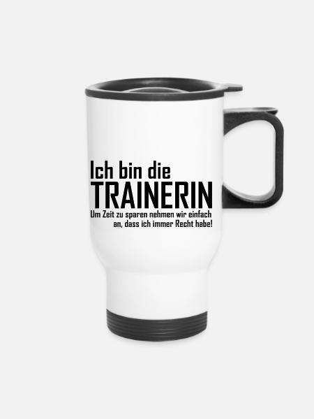 Trainerin - Thermobecher mit Tragegriff - Weiß