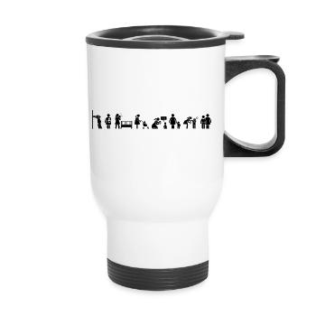 Mutter und Sohn - Mutter und Kind - Muttertag - Thermobecher mit Tragegriff - Weiß - Vorne