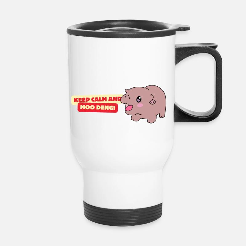 Moo Deng ! - Tasse isotherme avec poignée - blanc