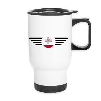 T-shirt de style maltais - Tasse isotherme avec poignée - blanc - Devant