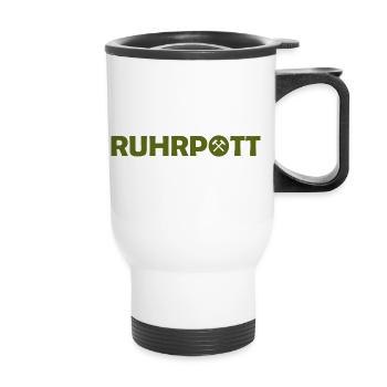 Ruhrpott - Dat hat wat mittn Herz zu tun - Zeche - Thermobecher mit Tragegriff - Weiß - Vorne