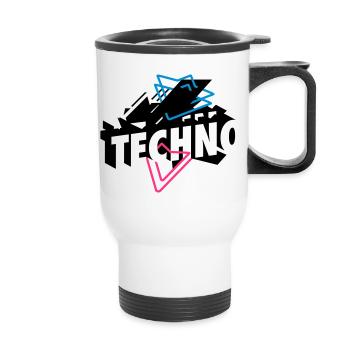 Techno Music - Thermal mug with handle - white - Front
