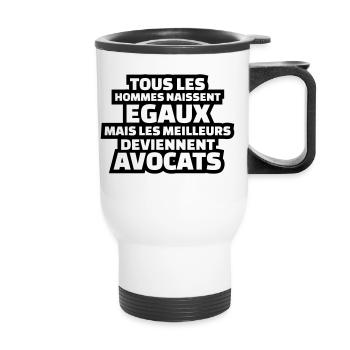 les meilleurs deviennent avocats - Tasse isotherme avec poignée - blanc - Devant