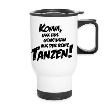 lass uns tanzen - Thermobecher mit Tragegriff - Weiß - Vorne