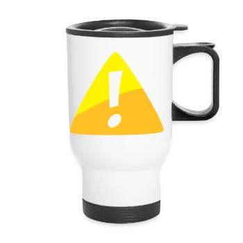 WARNING - Thermal mug with handle - white - Front