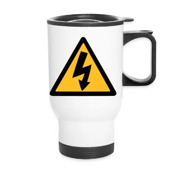 lightning thunder - Thermal mug with handle - white - Front