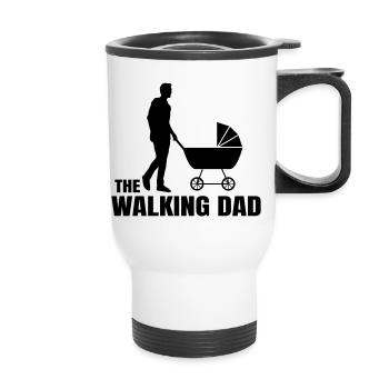 le père qui marche père papa papa bébé paternité - Tasse isotherme avec poignée - blanc - Devant
