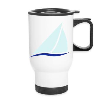 Sailing Boat Logo - Tasse isotherme avec poignée - blanc - Devant