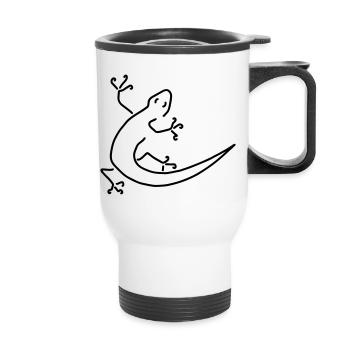 gecko an wand - Thermobecher mit Tragegriff - Weiß - Vorne