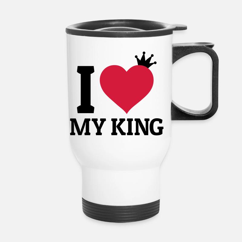 I love my King - Tasse isotherme avec poignée - blanc