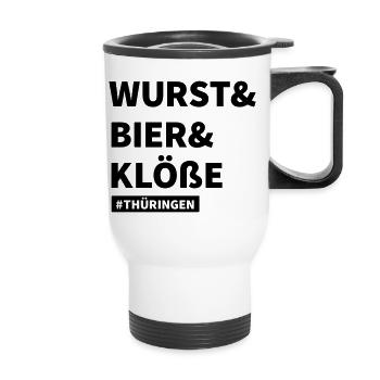 Hashtag Thüringen - Thermobecher mit Tragegriff - Weiß - Vorne