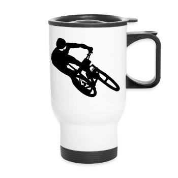 cycling - Thermal mug with handle - white - Front