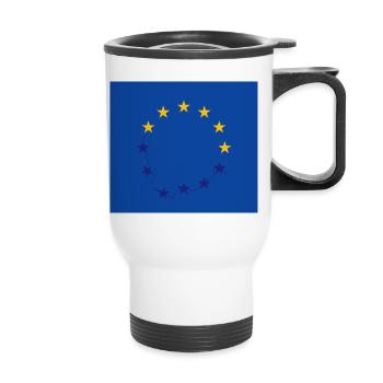 Pessimistic European Union flag design - Thermal mug with handle - white - Front
