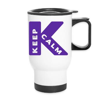 Keep calm - Thermal mug with handle - white - Front