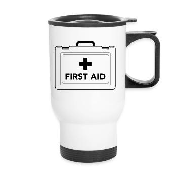 first aid Koffer Design - Thermobecher mit Tragegriff - Weiß - Vorne
